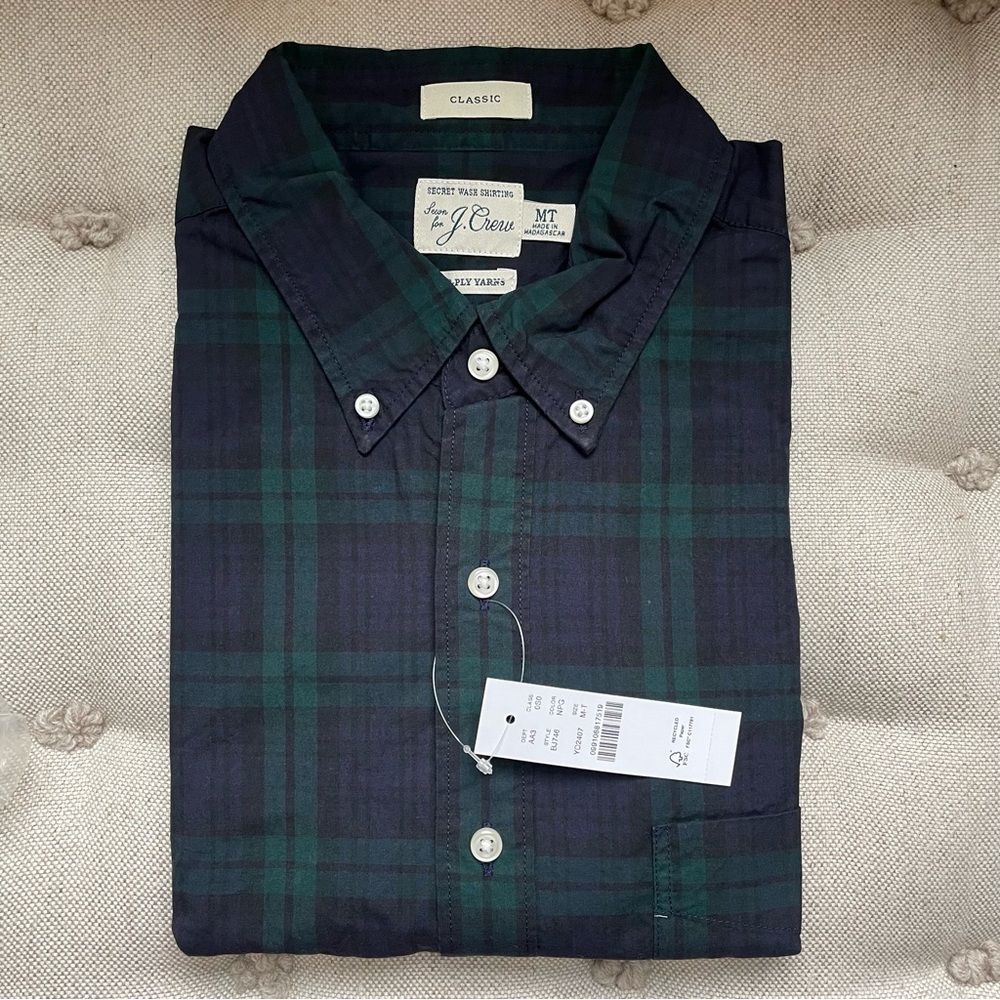NWT JCrew Tall Secret Wash Long Sleeve Cotton Shirt | M